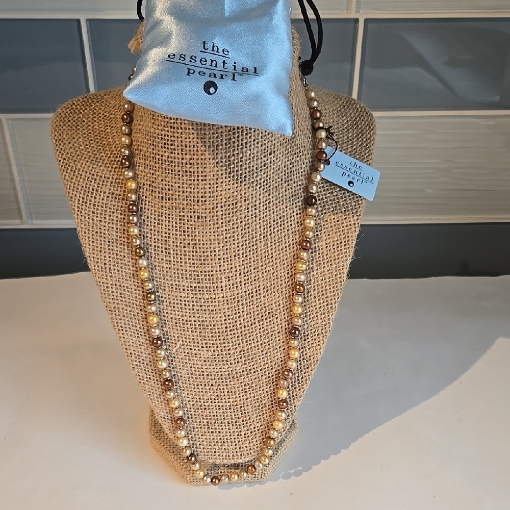 Gold and Brown Pearl Necklace